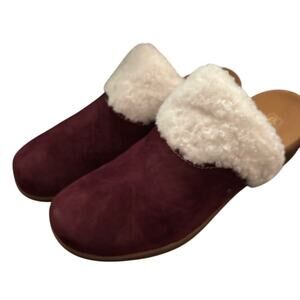 NIB Spenco Northridge Cozy Clog Burgundy Size 10 Suede
